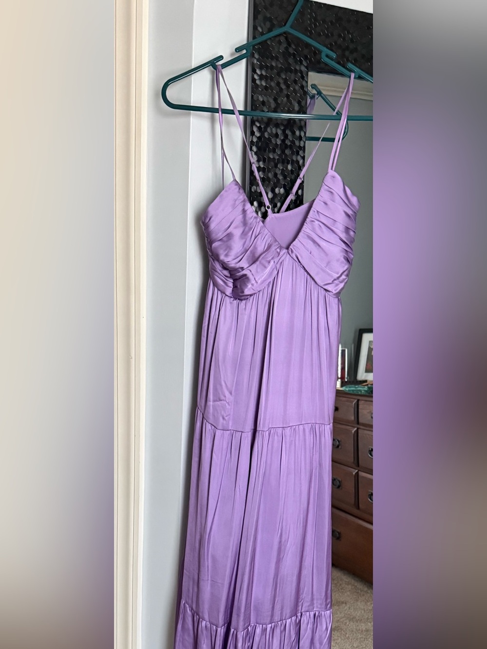 Mango Lilac Pleated Maxi Dress